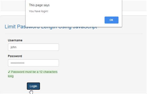 Image result for Password Length Validation in JavaScript