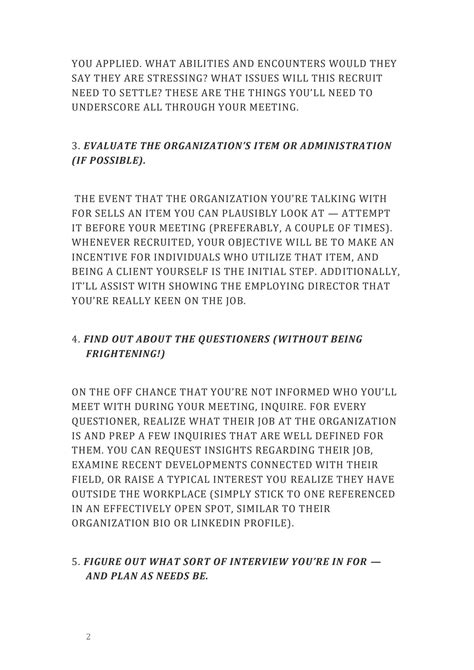 SOLUTION: How to prepare an interview - Studypool
