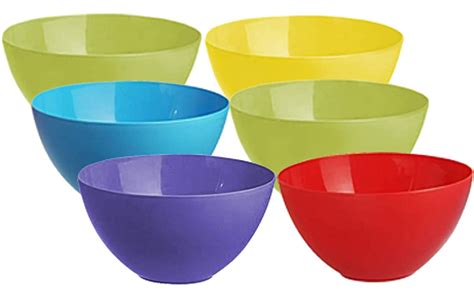 Heart Home Plastic Microwave Safe 6 Pieces Mixing Bowl Set- 2000 ML ...