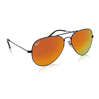 Buy RESIST EYEWEAR Orange Mercury Mirror Glass Lens Black Metal Frame ...