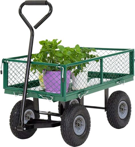Buy Garden Carts Yard Dump Wagon Cart Lawn Utility Cart Outdoor Steel ...