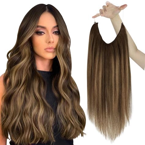 Amazon.com : Sunny Wire Hair Extensions Balayage 95g Dark Brown Roots ...