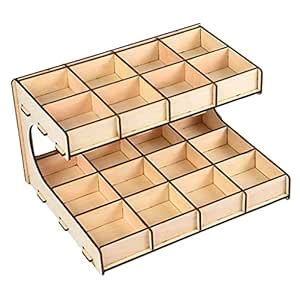 Meadawgs® DIY Wooden Paint Rack Ink Storage Organizer 2-layer 20-grid ...