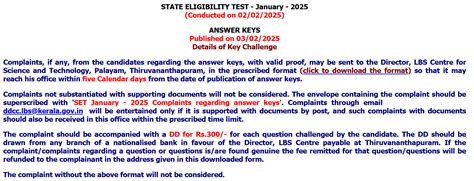 Kerala SET Answer Key 2025 Released, Download Paper 1 and 2 Response ...