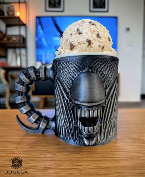🧊 Xenomorph Ice Cream Pint Holder・ STL File for 3D printing・Cults