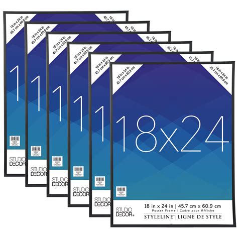 Studio Décor 18x24 Black Poster Frame, 6 Pack - Includes Hardware ...