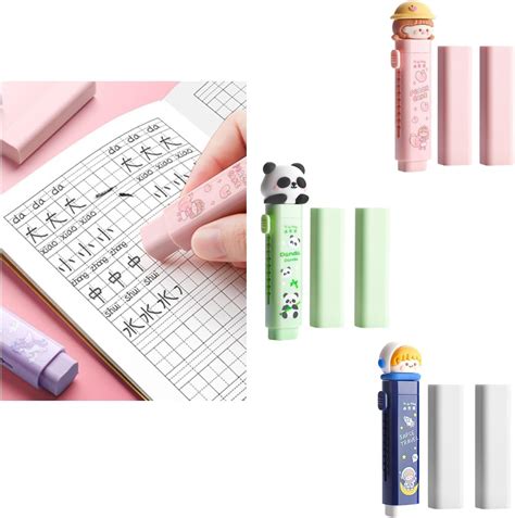 Cartoon Retractable Erasers With Refills Refillable Eraser Pen Eraser ...