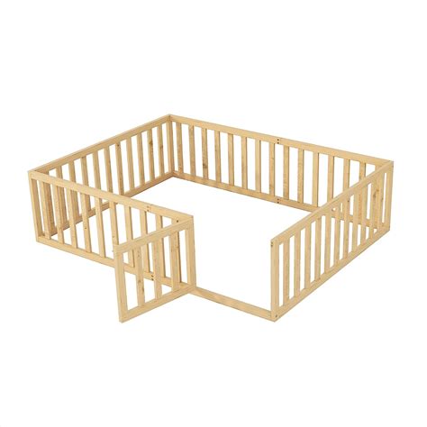 Buy MERITLINE Queen Size Bed Frame for Kids, Wood Toddler Bed with ...