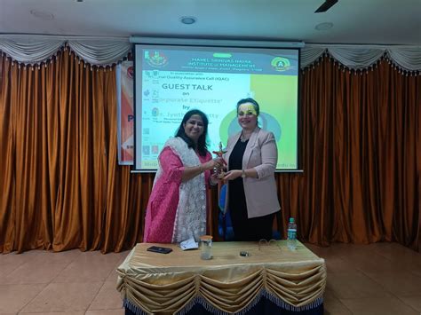 Guest Talk on Corporate Etiquette by Ms. Jyothika Shetty - Manel ...