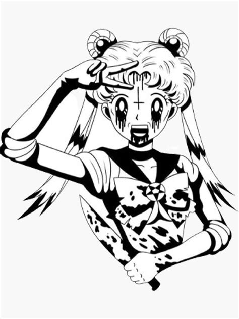 "Anime Horror" Sticker for Sale by AchrefSaadaOui | Redbubble