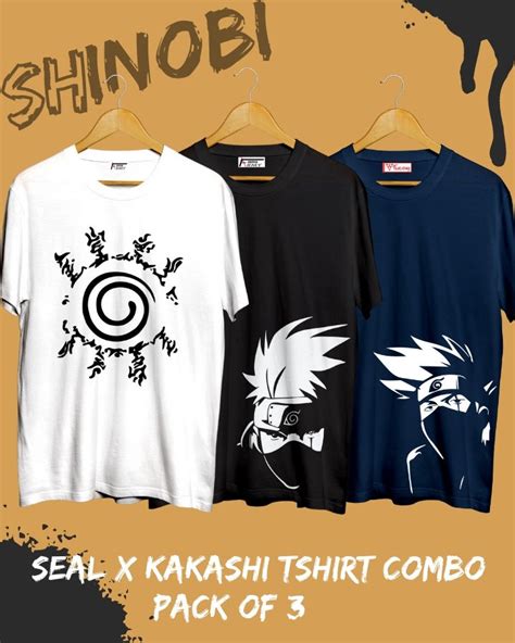 Kakashi X Naruto Seal Anime T shirt Combo Pack of three at Rs 1199 ...