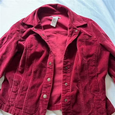 Vintage Red corduroy jacket - free shipping - Depop