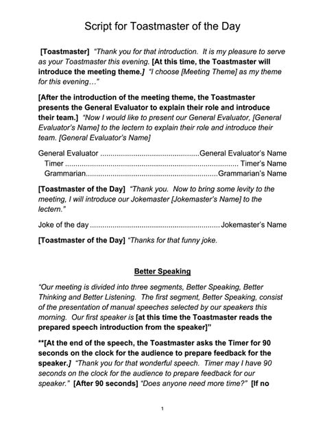 Image result for Toastmaster Speech Contest Script