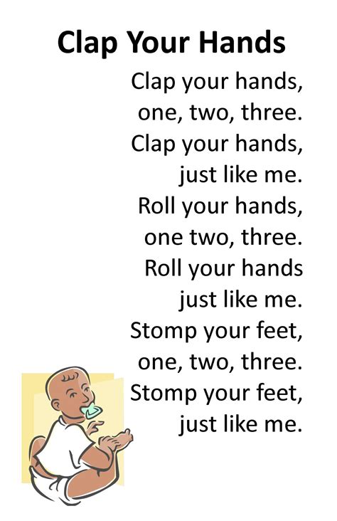 Itty Bitty Rhyme: Clap Your Hands | Classroom songs, Kindergarten songs ...