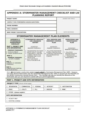 APPENDIX A: STORMWATER MANAGEMENT CHECKLIST AND LID PLANNING REPORT Doc ...