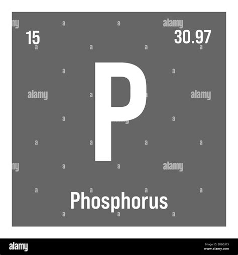 Phosphorus, P, periodic table element with name, symbol, atomic number ...