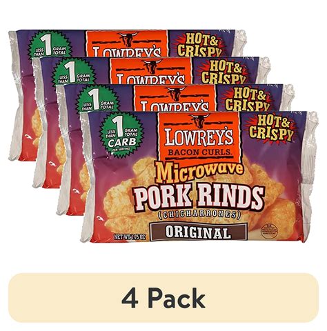 (4 pack) Lowrey's Microwave Popcorn Pork Rinds, Original, 1.75oz ...
