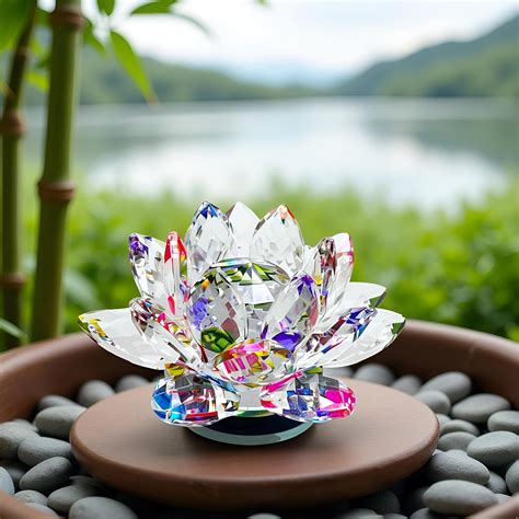 Buy SAUDEEP INDIA Feng Shui Crystal Lotus Flower Vastu Item ...