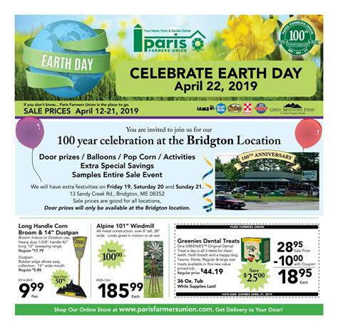 Paris Farmers Union's Celebrate Earth Day 2019 Sale! by Paris Farmers ...