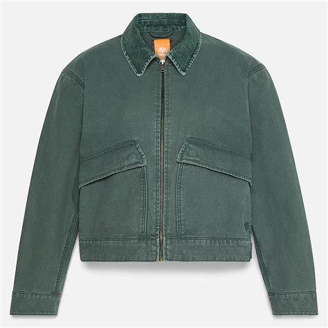 Strafford Washed Canvas Jacket for Women in Dark Green