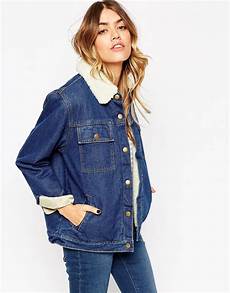 veste en jean mouton femme image 1 asos veste en jean avec doublure et col effet veste en jean mouton femme image 1 asos veste en jean avec doublure et col effet