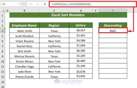 Image result for Excel Sorting Numbers