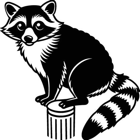 Raccoons silhouette black white illustration 45110272 Vector Art at Vecteezy