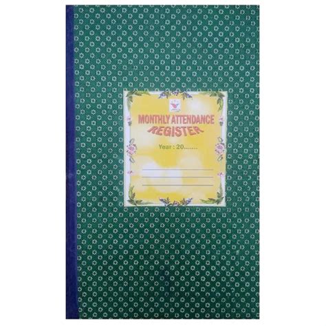 Monthly Attendance Register | 2 Quire | 100 Pages | Hard Bound | Office ...