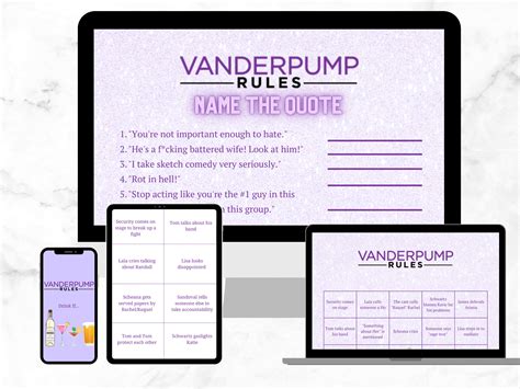 Vanderpump Rules Reunion Game Bundle: Bingo, Drinking Game, Quotes ...