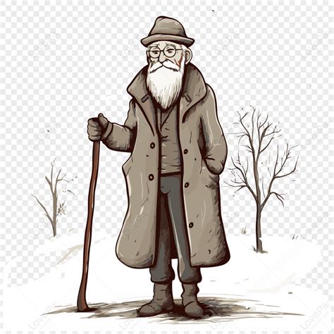 Old Man Winter Vector Sticker Cartoon, Old Man, Vector, Cartoon PNG ...