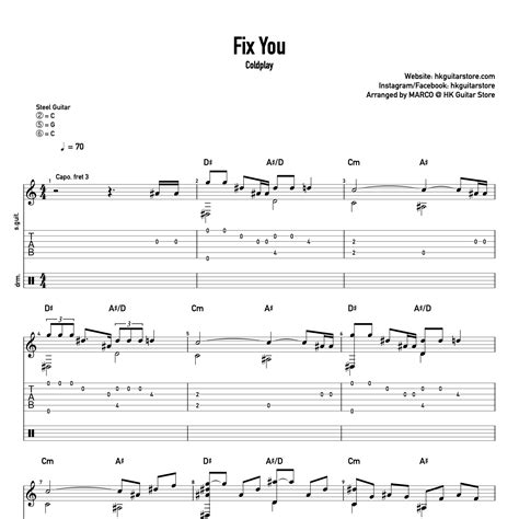 Fix You - Coldplay - hkguitarstore.com