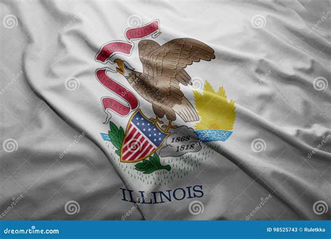 Flag of Illinois state stock illustration. Illustration of national ...