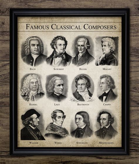 Famous Classical Music Composers Wall Art, Printable Composers, Music ...