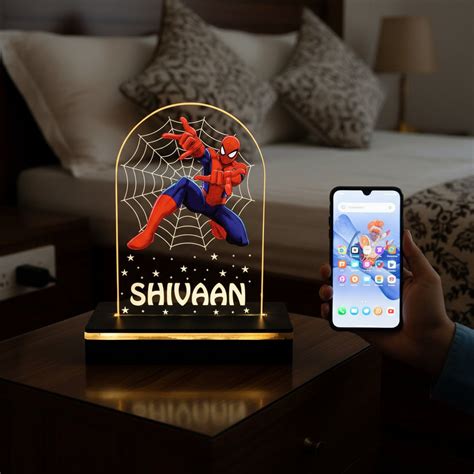 Personalized Spiderman LED Lamp: Kids' Custom Name Table Light – BBD GIFTS