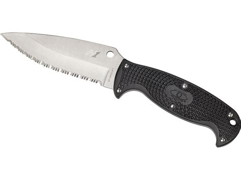 Spyderco Jumpmaster 2 Fixed Blade Knife 4.48 Fully Serrated Drop Point