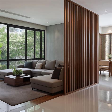 Rotating Wood Slat Room Divider, Solid Red Oak Partition Wall, Custom ...