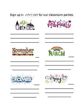 Class President Sign Up Sheet 的图像结果