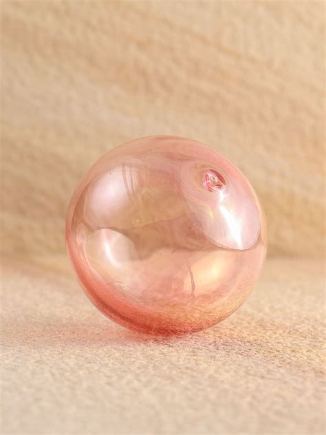 Tabletop Decor | Hand Blown - Art Glass Light Pink Sphere