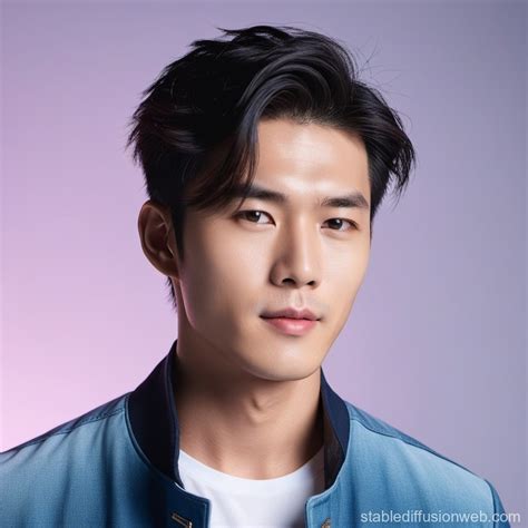 Korean Male Model with Stylish Hair in Magazine Cover | Stable ...