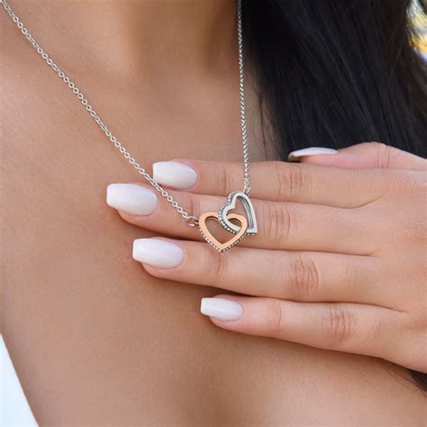 Fabunora Interlocking heart - 925 Sterling Silver Pendant Gift Set