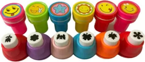Urban Festivities 12 Pcs Art & Craft Kit 6 Emoji Stamps and 6 Craft ...