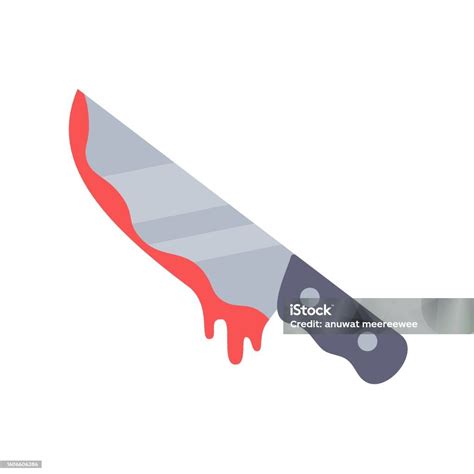 Murder Knife Criminal Knife With Dripping Blood Stock Illustration ...