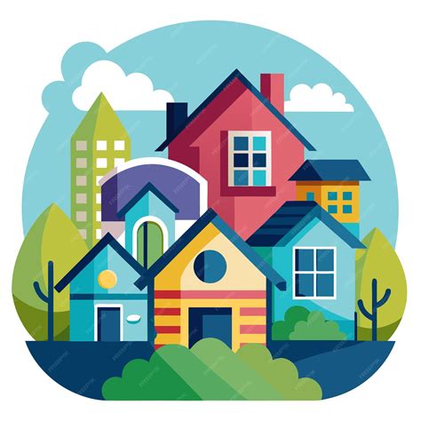 Housing market clip art and Vector Design With a White Background ...