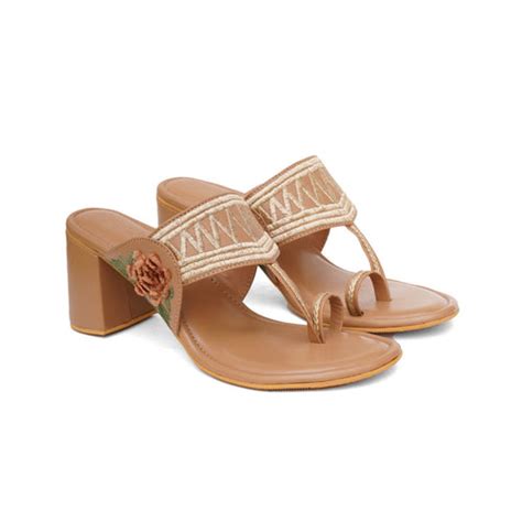 Nude Zari Block Heels – Solehouse.in
