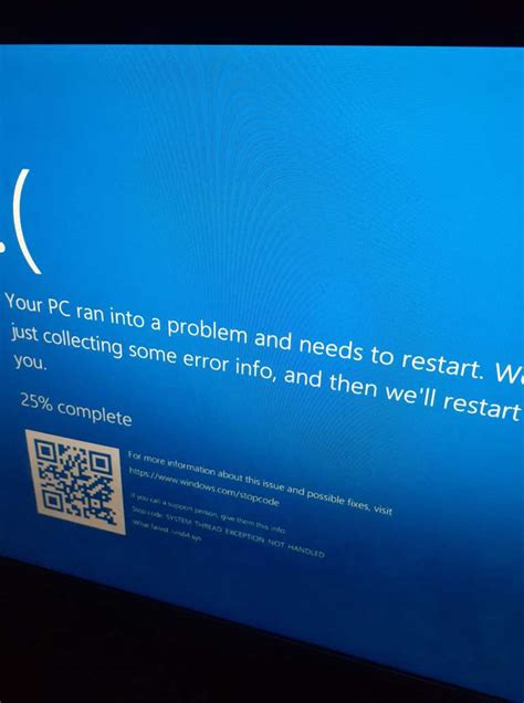 Image result for Stop Code System Thread Exception Not Handled Windows 1.0