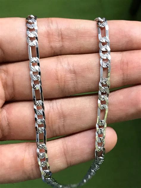 Jewelove™ Chains Japanese Figaro Platinum Sachin Chain with Diamond ...