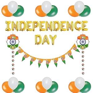 GRAND SHOP Independence Day Decoration Letter Balloons Frills Bunying ...