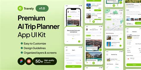 Travely - AI Trip Planner Premium App UI Kit | Figma