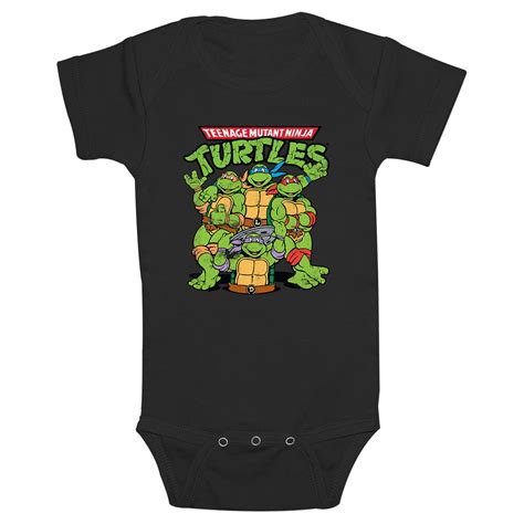 Infant's Teenage Mutant Ninja Turtles Group Shot Original Logo Bodysuit ...