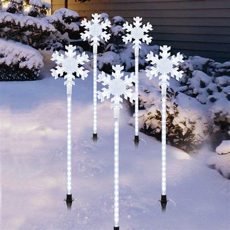 LED Shooting Snowflake Pathway Lights | At Home
